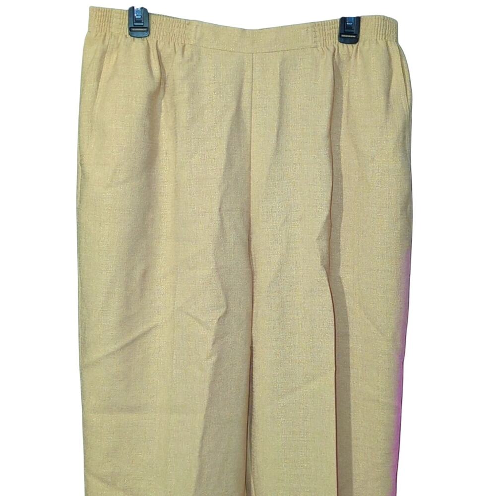 NWT Alfred Dunner 16W Yellow/Mustard Chamois Trousers [0190]